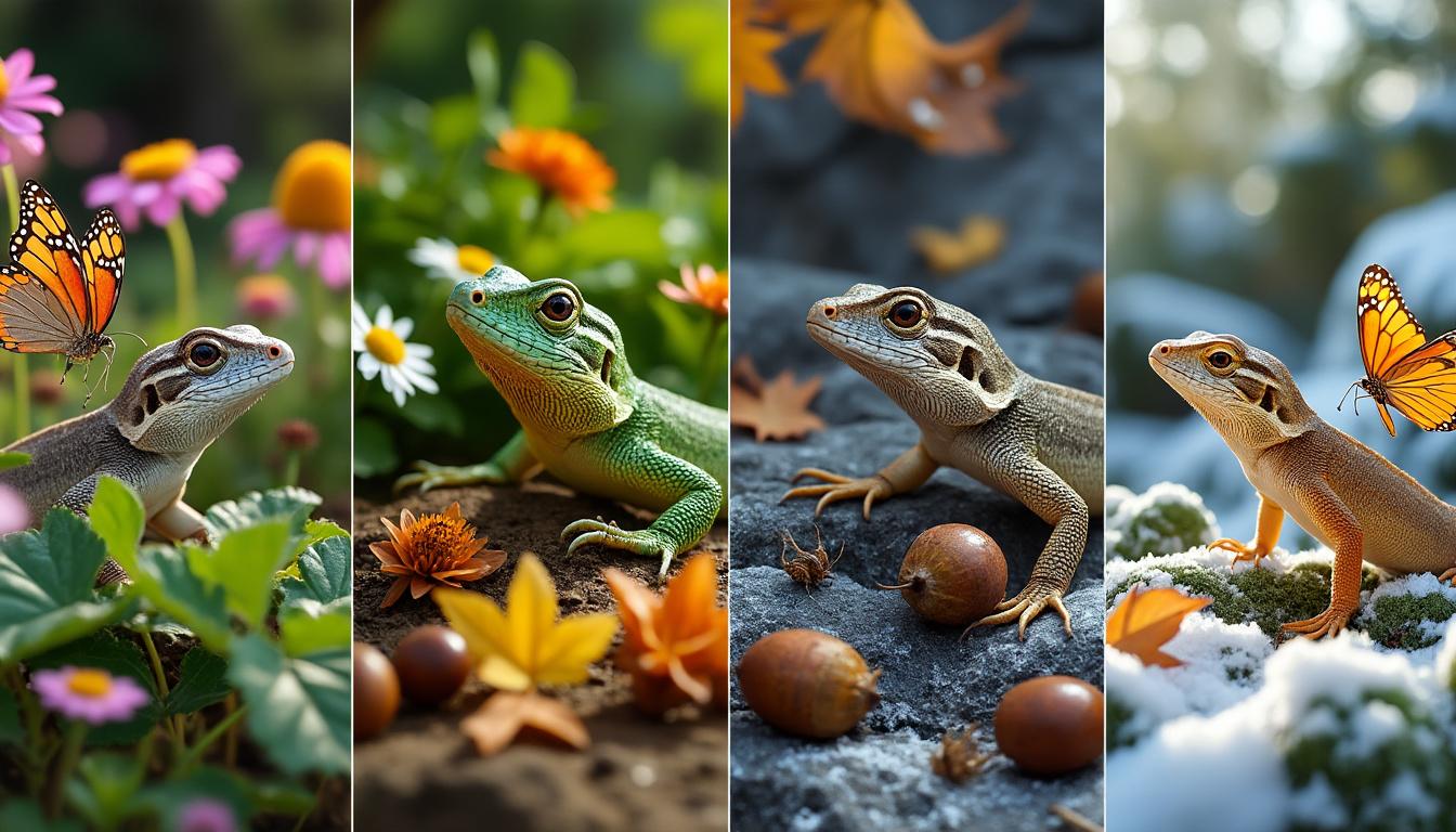 découvrez les habitudes alimentaires fascinantes des lézards au fil des saisons. cet article explore les variations et particularités de leur régime, vous révélant comment ces reptiles s'adaptent aux changements climatiques et alimentaires tout au long de l'année.