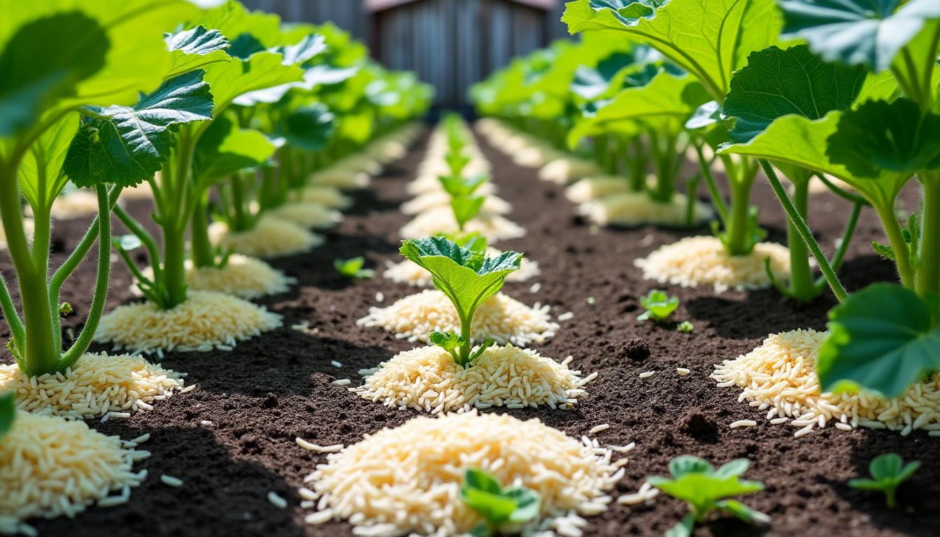 découvrez comment utiliser du riz au pied des courgettes pour enrichir le sol, favoriser la croissance et protéger vos cultures de manière naturelle et écologique. adoptez cette astuce de jardinage simple pour des récoltes abondantes et saines !