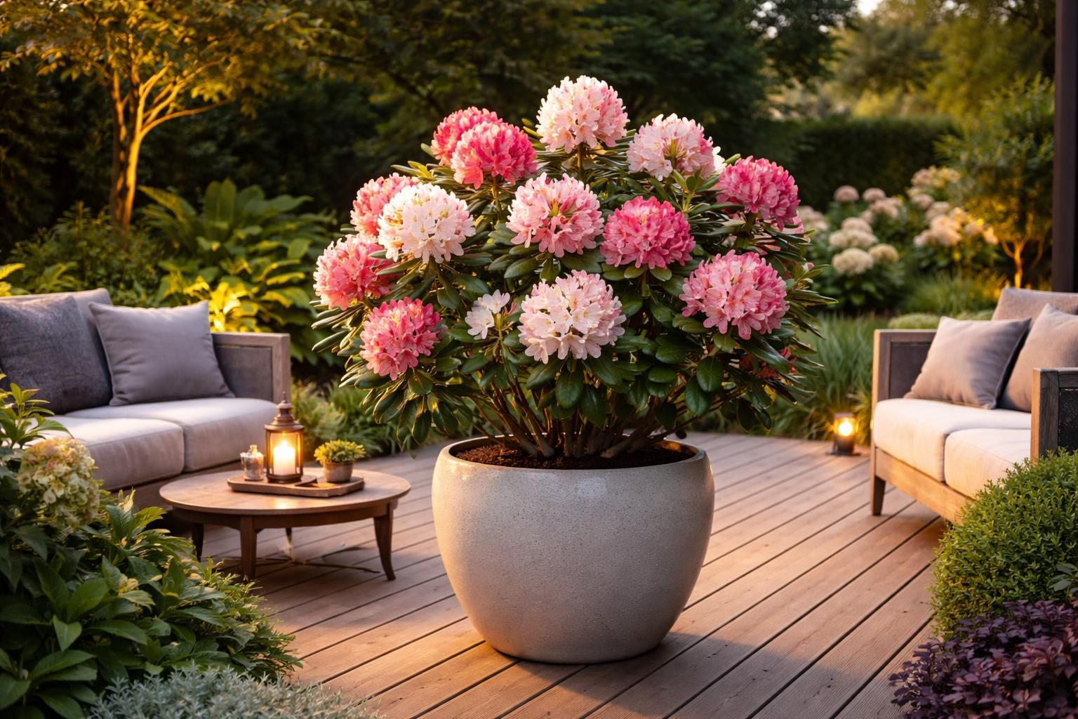 apportez élégance et couleur à votre jardin ou balcon avec un rhododendron en pot, facile à entretenir et parfait pour sublimer votre espace extérieur.