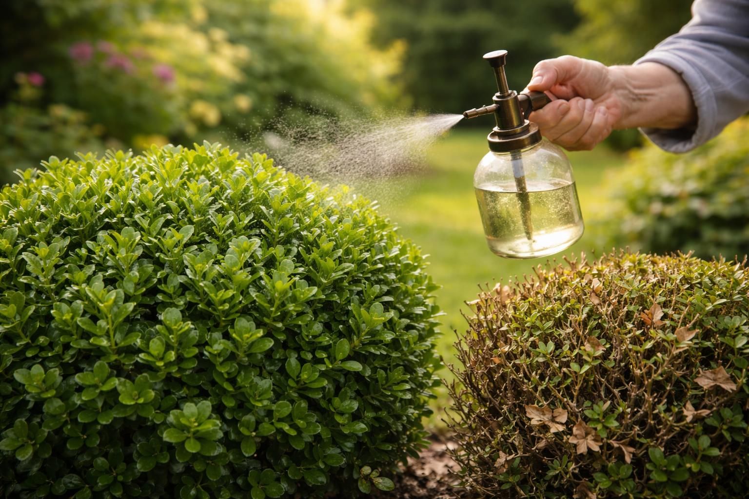 protégez vos buis efficacement contre la pyrale grâce à un traitement naturel et traditionnel de grand-mère, simple et écologique.