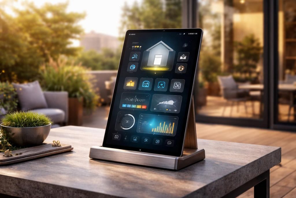 découvrez comment transformer votre galaxy tab en un pupitre terrasse idéal pour la domotique. contrôlez facilement vos équipements connectés samsung avec style et praticité.